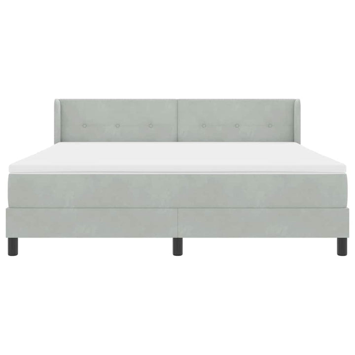 Box spring seng med hovedgærde Lysegrå 200 x 180 cm Fløjl