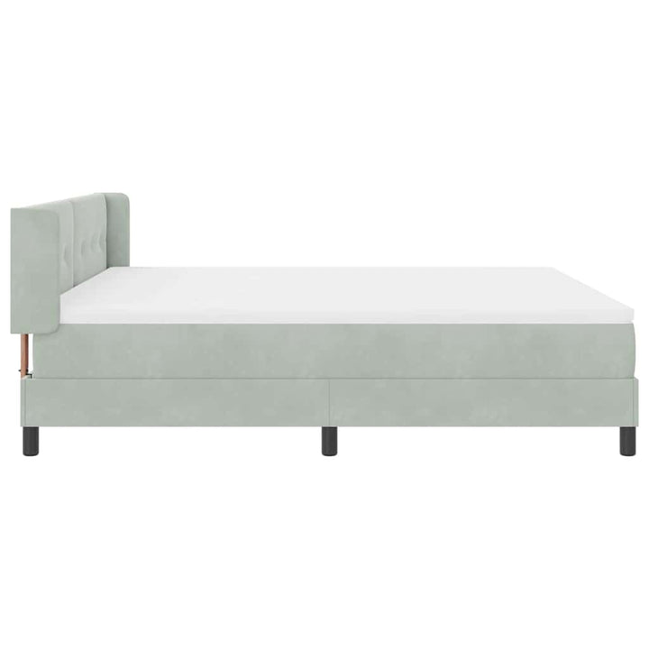 Box spring seng med hovedgærde Lysegrå 200 x 180 cm Fløjl