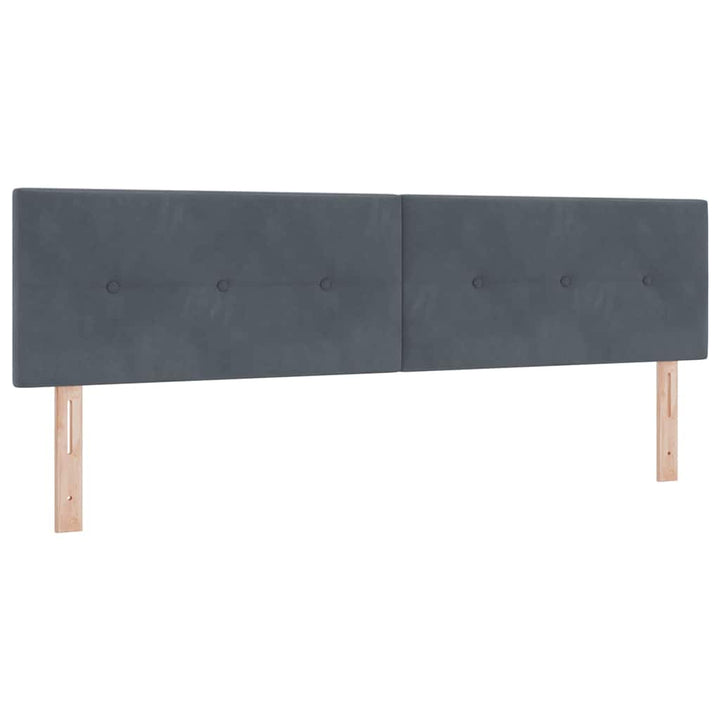 Box spring seng med hovedgærde Mørkegrå 200 x 180 cm Fløjl