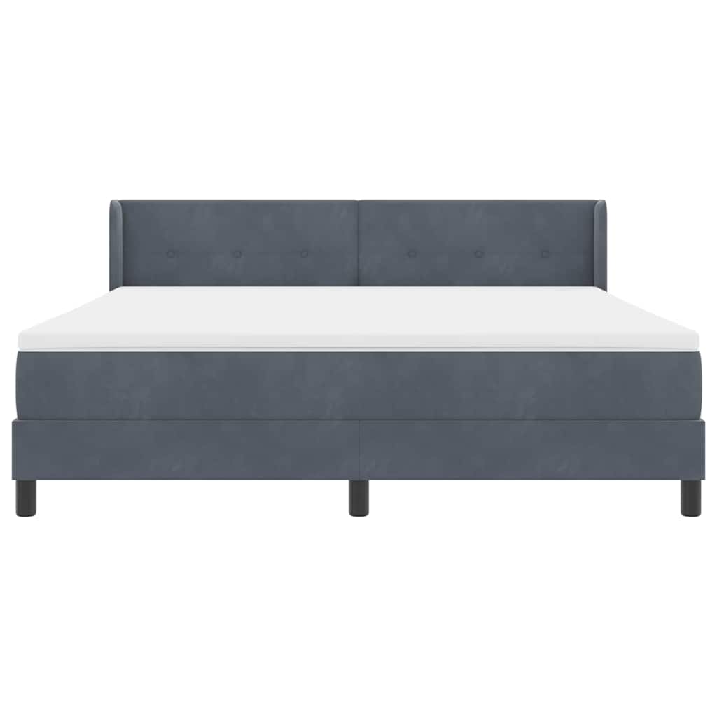 Box spring seng med hovedgærde Mørkegrå 200 x 180 cm Fløjl