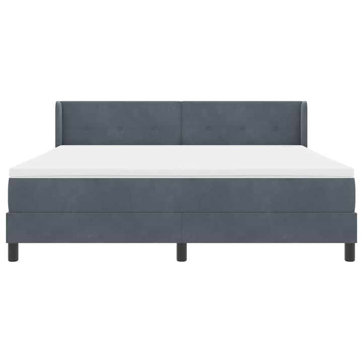 Box spring seng med hovedgærde Mørkegrå 200 x 180 cm Fløjl