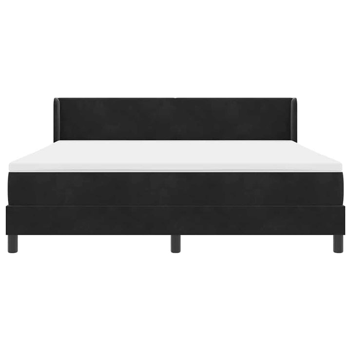 Box spring seng med hovedgærde Sort 200 x 180 cm Fløjl