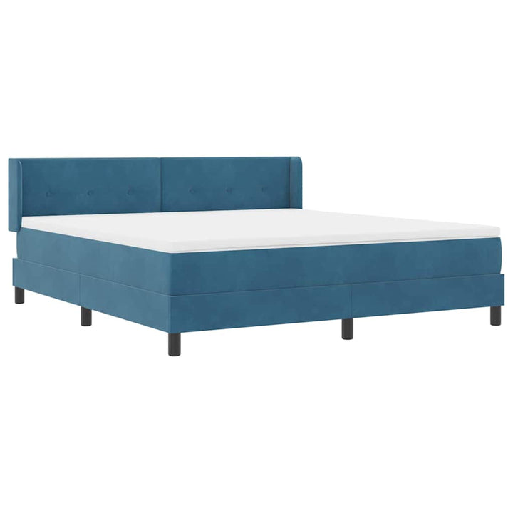 Box spring seng med hovedgærde Mørk blå 200 x 180 cm Fløjl