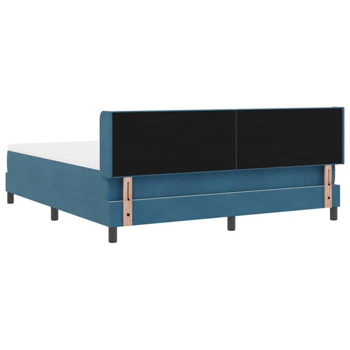 Box spring seng med hovedgærde Mørk blå 200 x 180 cm Fløjl