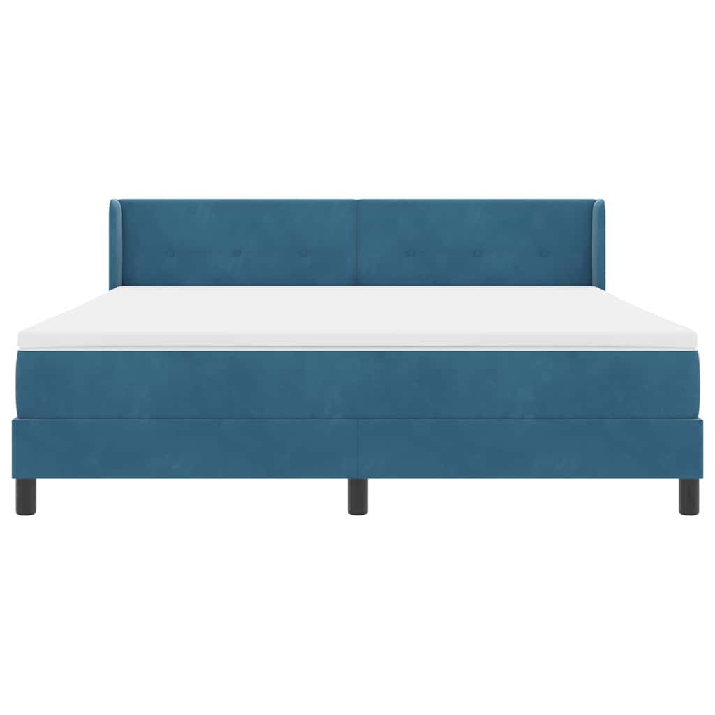 Box spring seng med hovedgærde Mørk blå 200 x 180 cm Fløjl