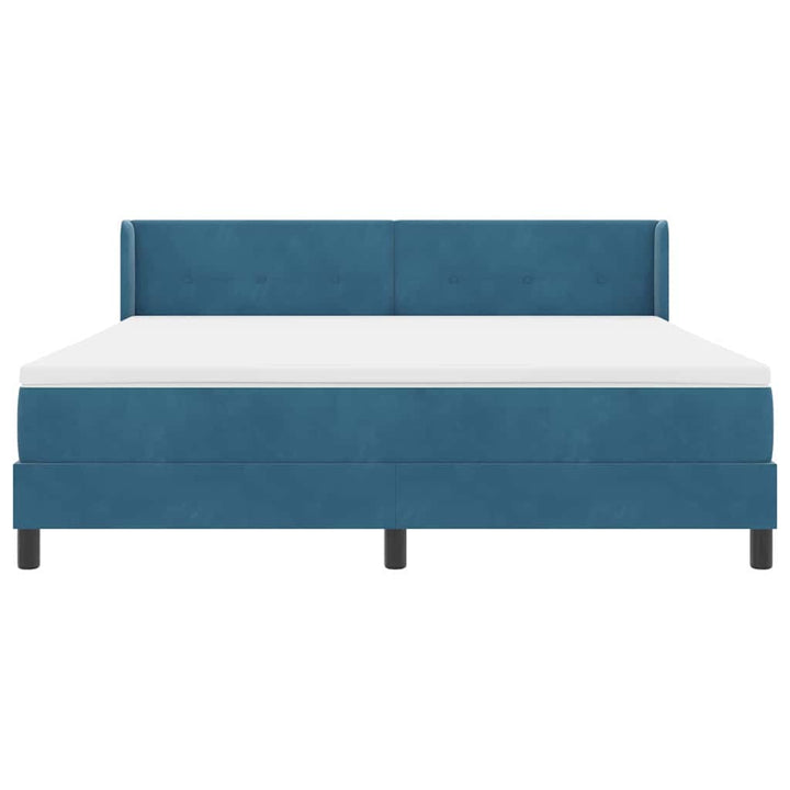 Box spring seng med hovedgærde Mørk blå 200 x 180 cm Fløjl