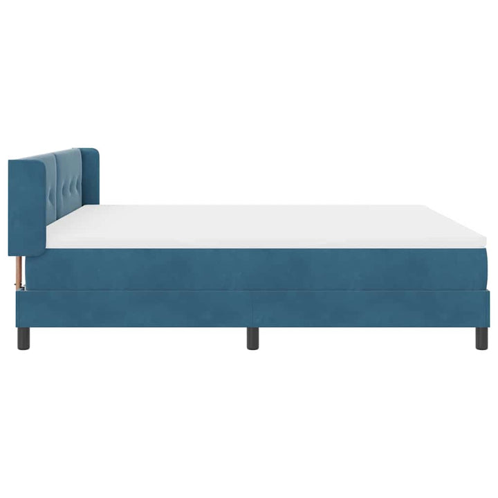 Box spring seng med hovedgærde Mørk blå 200 x 180 cm Fløjl