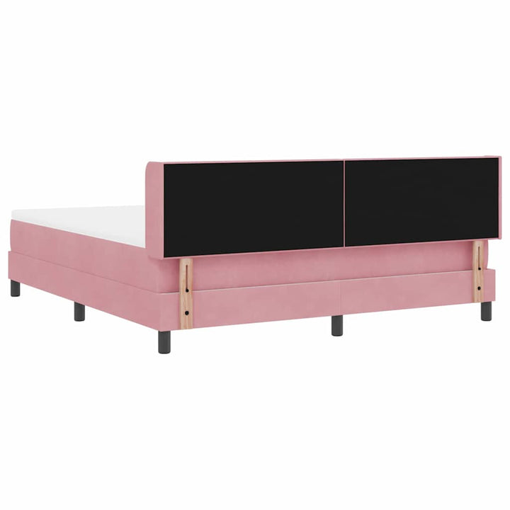 Box spring seng med hovedgærde Lyserød 200 x 180 cm Fløjl