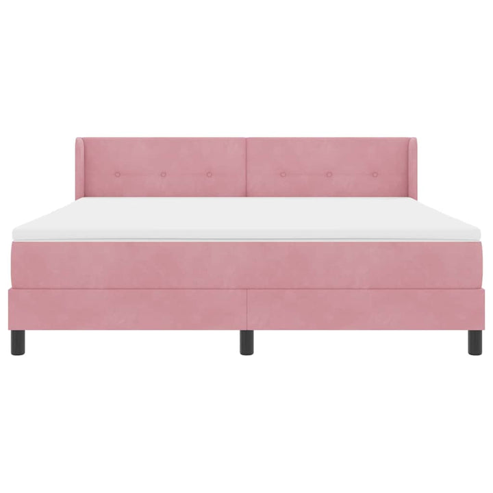 Box spring seng med hovedgærde Lyserød 200 x 180 cm Fløjl