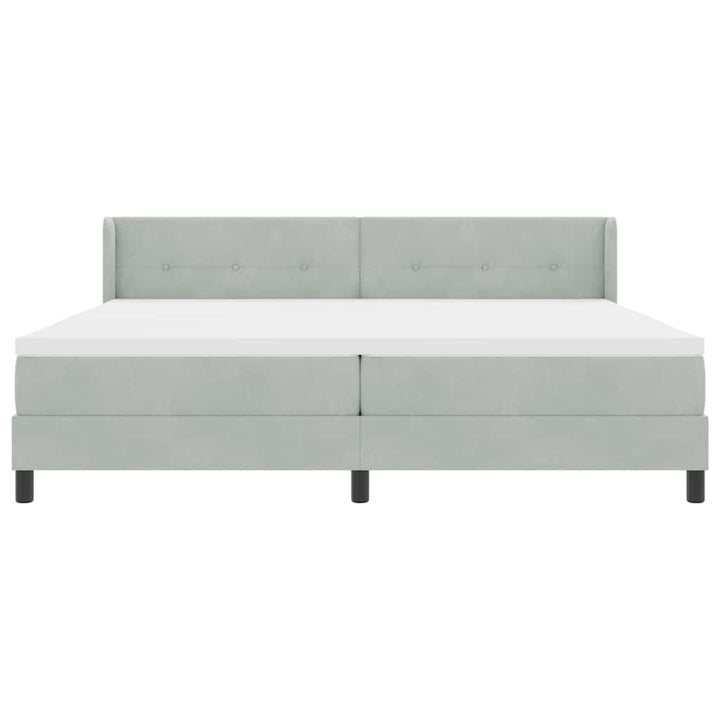 Box spring seng med hovedgærde Lysegrå 200 x 200 cm Fløjl