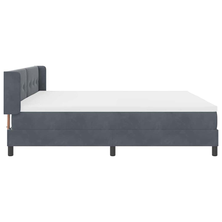 Box spring seng med hovedgærde Mørkegrå 200 x 200 cm Fløjl