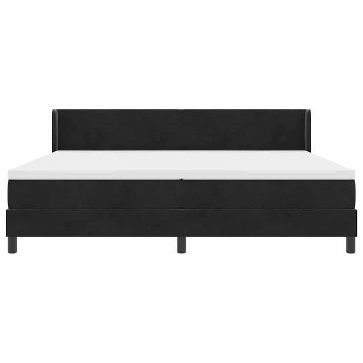 Box spring seng med hovedgærde Sort 200 x 200 cm Fløjl