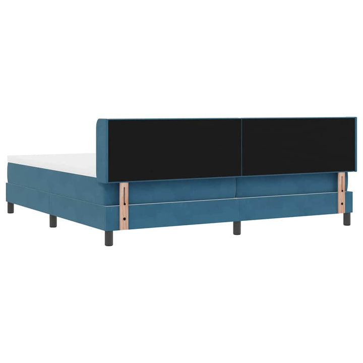 Box spring seng med hovedgærde Mørk blå 200 x 200 cm Fløjl