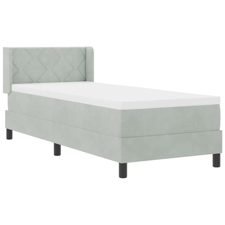Box spring seng med hovedgærde Lysegrå 200 x 80 cm Fløjl
