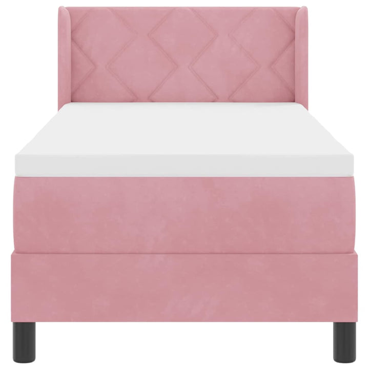 Box spring seng med hovedgærde Lyserød 200 x 80 cm Fløjl