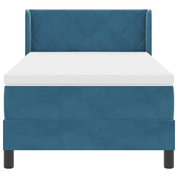 Box spring seng med hovedgærde Mørk blå 190 x 90 cm Fløjl