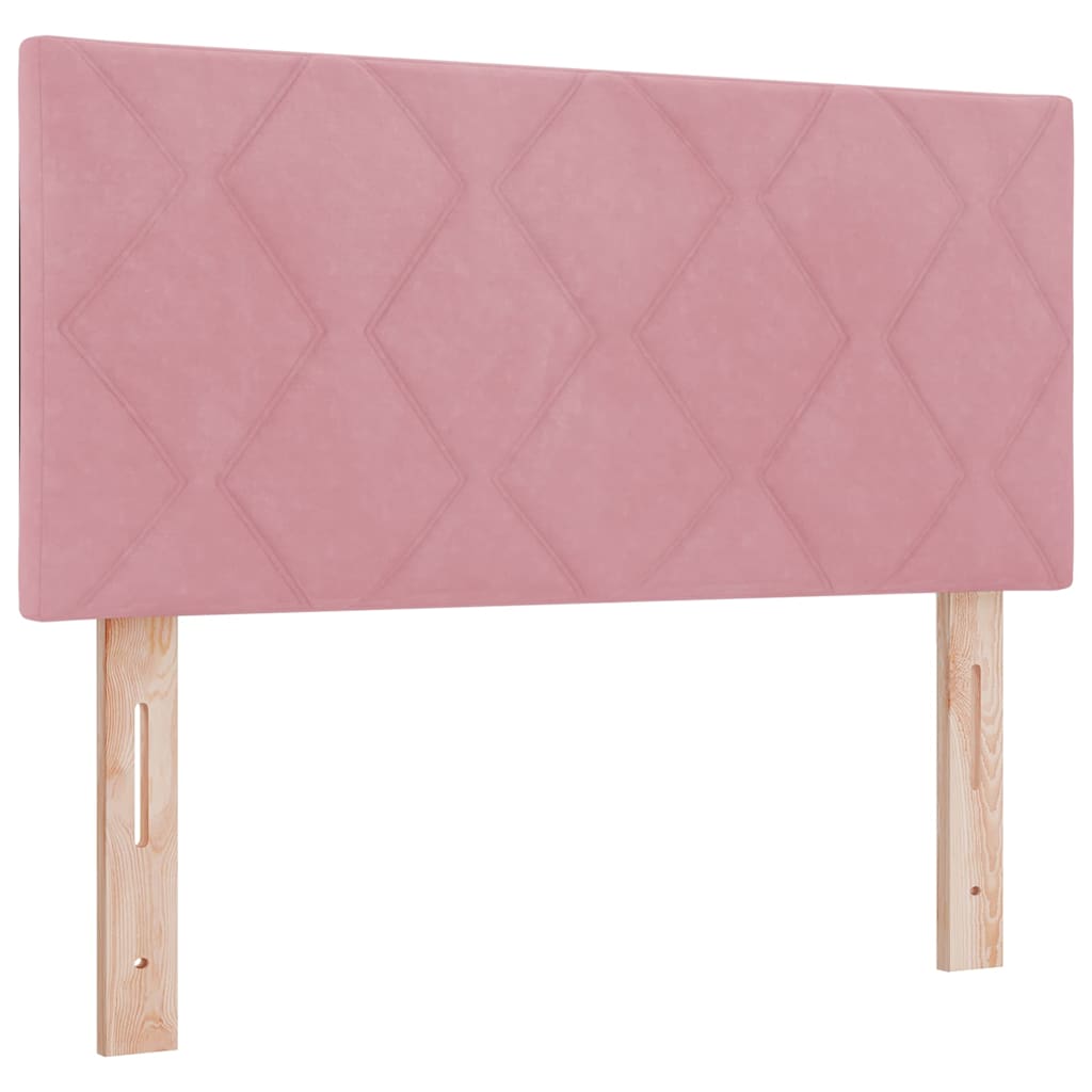 Box spring seng med hovedgærde Lyserød 190 x 90 cm Fløjl