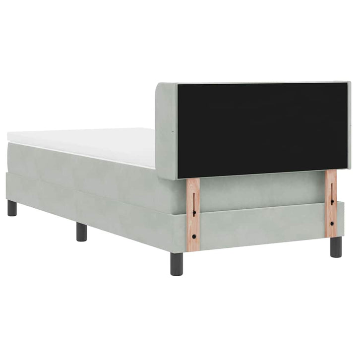 Box spring seng med hovedgærde Lysegrå 200 x 90 cm Fløjl