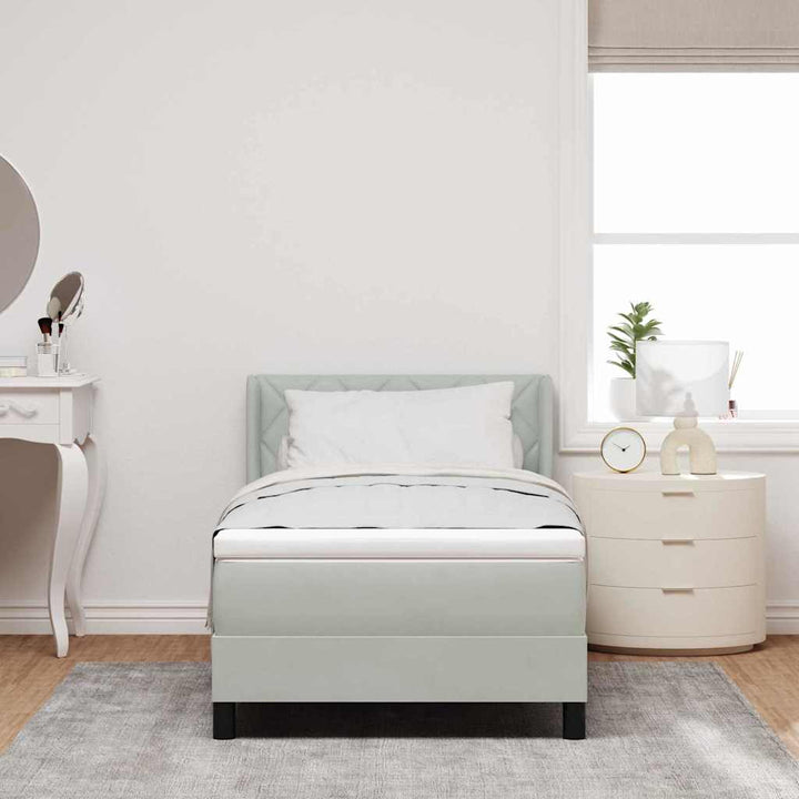 Box spring seng med hovedgærde Lysegrå 200 x 100 cm Fløjl