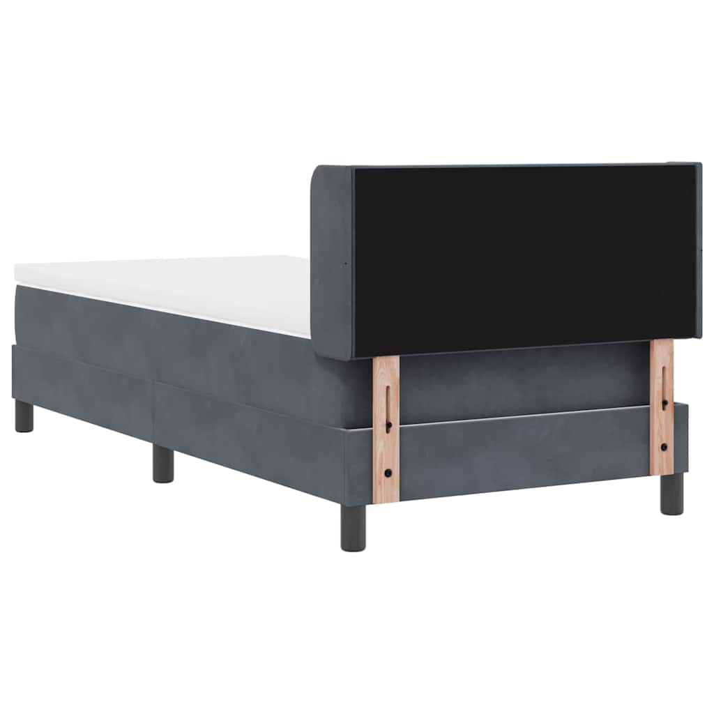 Box spring seng med hovedgærde Mørkegrå 200 x 100 cm Fløjl