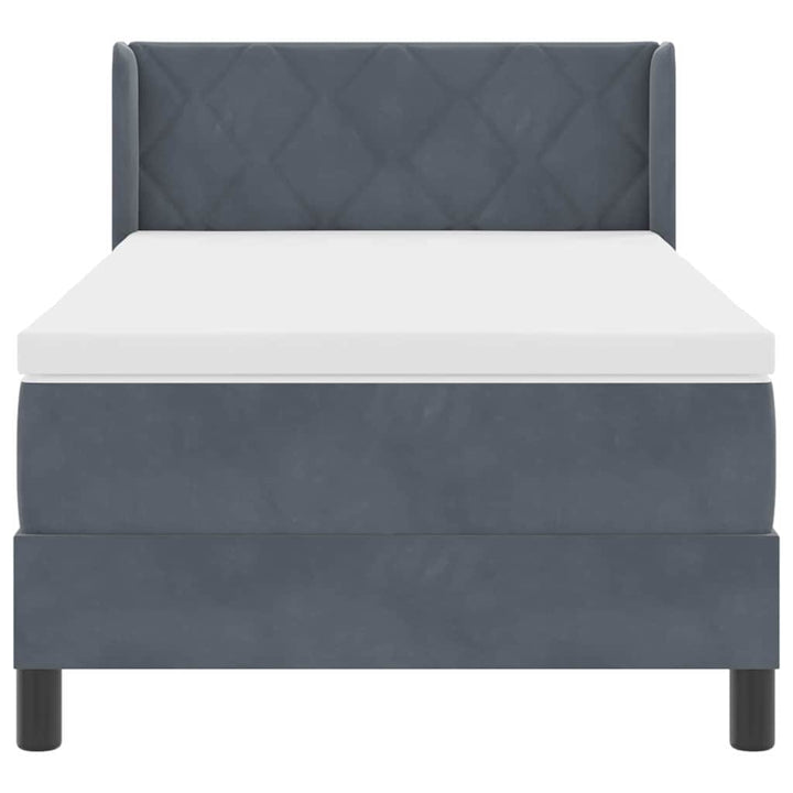 Box spring seng med hovedgærde Mørkegrå 200 x 100 cm Fløjl