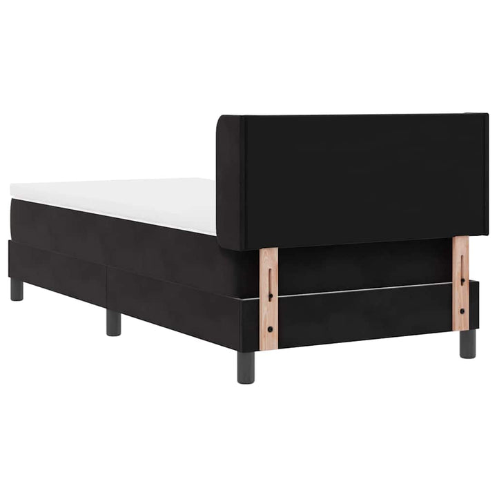 Box spring seng med hovedgærde Sort 200 x 100 cm Fløjl