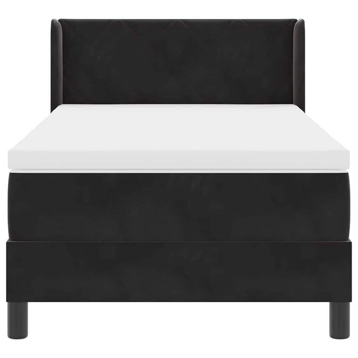 Box spring seng med hovedgærde Sort 200 x 100 cm Fløjl