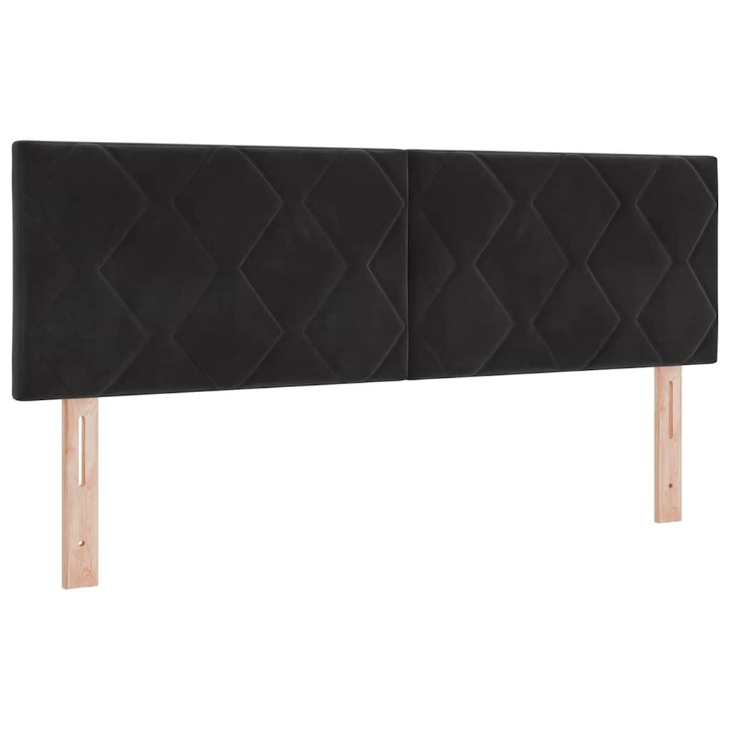 Box spring seng med hovedgærde Sort 190 x 140 cm Fløjl