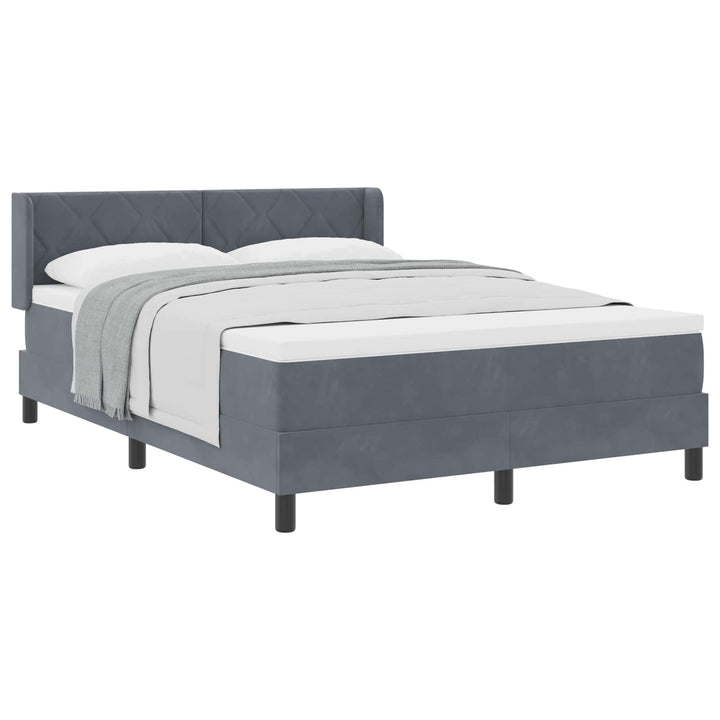 Box spring seng med hovedgærde Mørkegrå 200 x 140 cm Fløjl