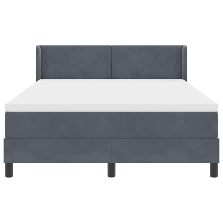 Box spring seng med hovedgærde Mørkegrå 200 x 140 cm Fløjl
