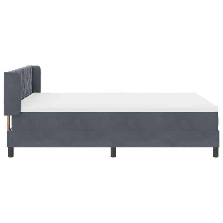 Box spring seng med hovedgærde Mørkegrå 200 x 140 cm Fløjl