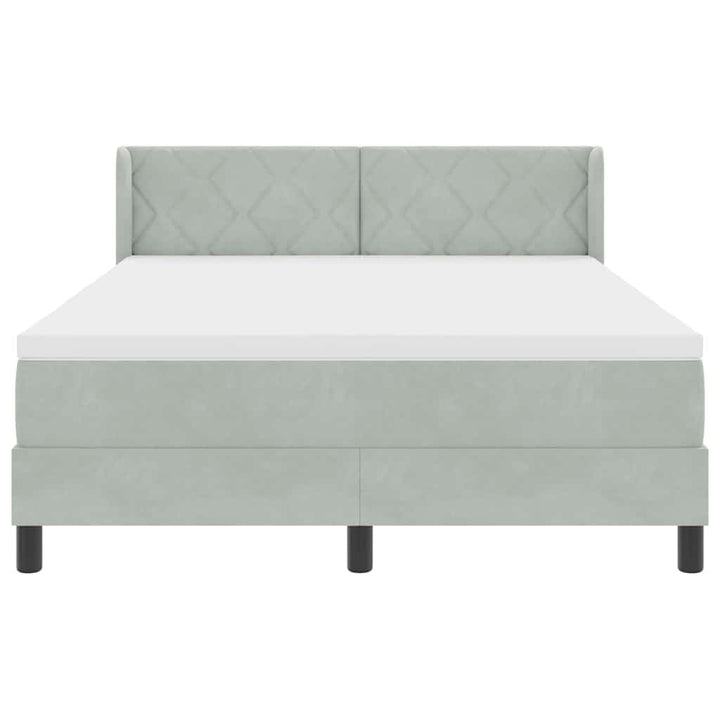 Box spring seng med hovedgærde Lysegrå 200 x 160 cm Fløjl