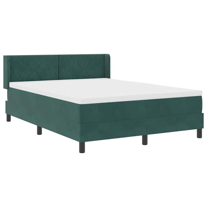 Box spring seng med hovedgærde Mørkegrøn 200 x 160 cm Fløjl