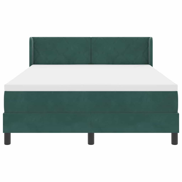Box spring seng med hovedgærde Mørkegrøn 200 x 160 cm Fløjl
