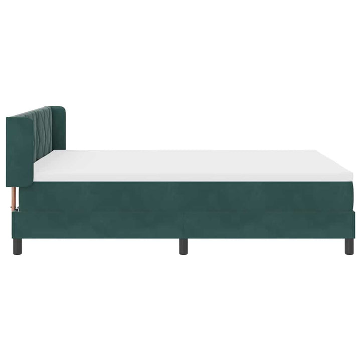 Box spring seng med hovedgærde Mørkegrøn 200 x 160 cm Fløjl
