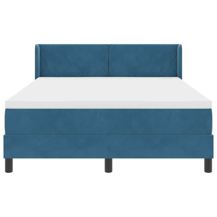 Box spring seng med hovedgærde Mørk blå 200 x 160 cm Fløjl