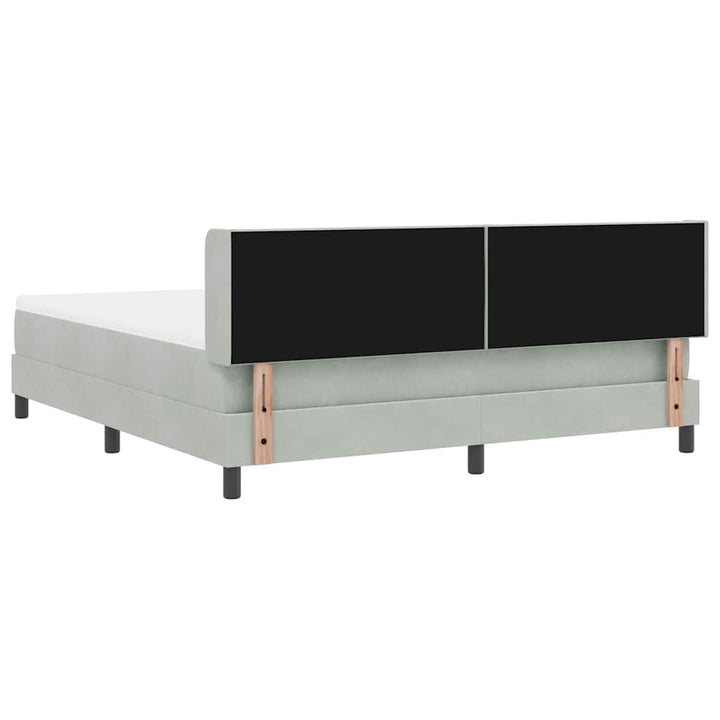 Box spring seng med hovedgærde Lysegrå 200 x 180 cm Fløjl