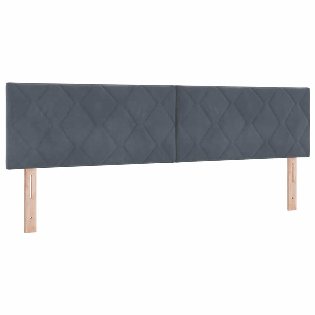Box spring seng med hovedgærde Mørkegrå 200 x 180 cm Fløjl