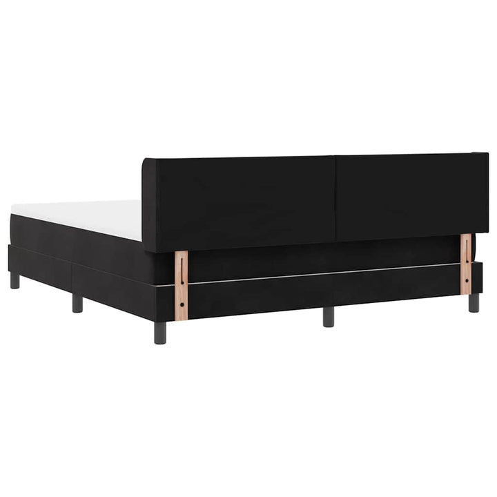 Box spring seng med hovedgærde Sort 200 x 180 cm Fløjl