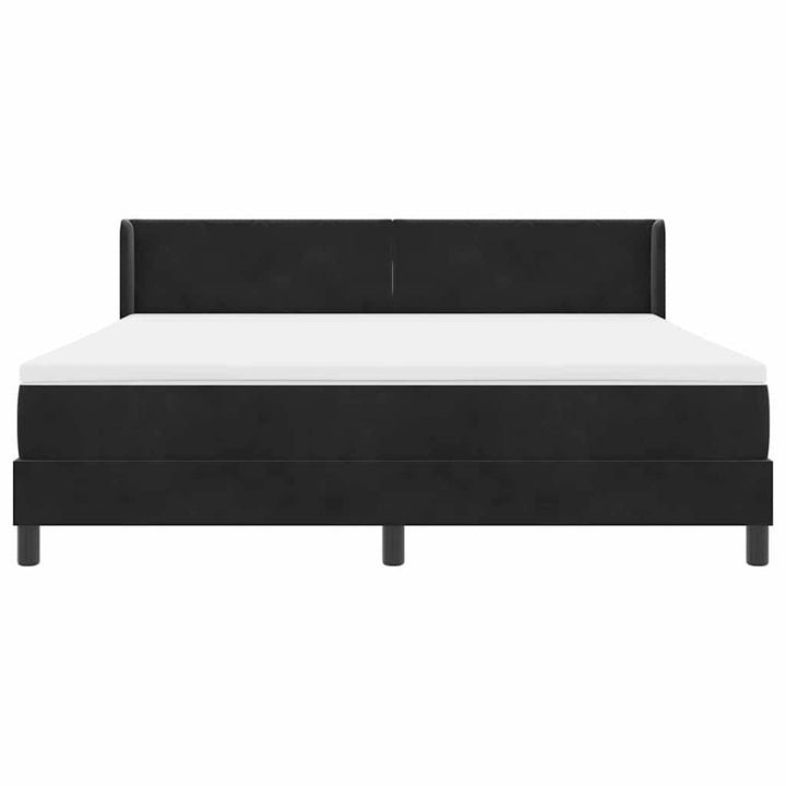 Box spring seng med hovedgærde Sort 200 x 180 cm Fløjl