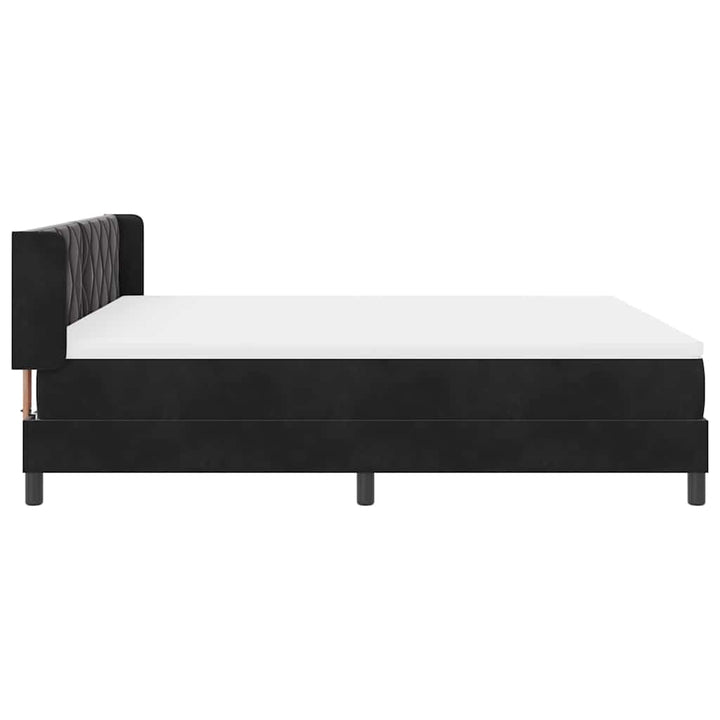 Box spring seng med hovedgærde Sort 200 x 180 cm Fløjl