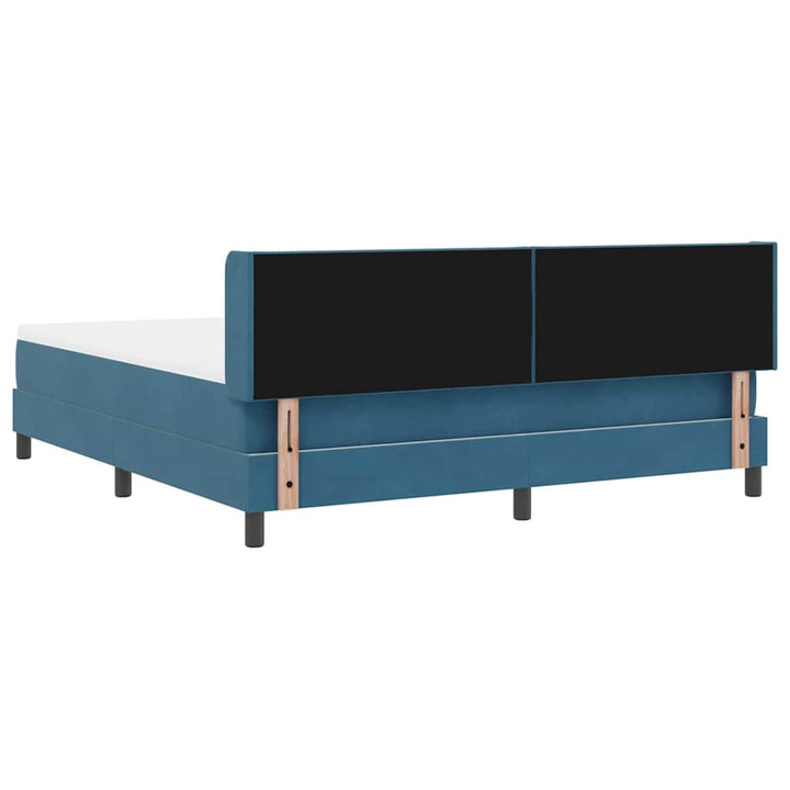 Box spring seng med hovedgærde Mørk blå 200 x 180 cm Fløjl