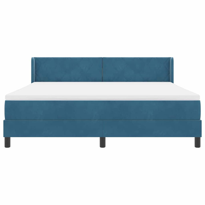 Box spring seng med hovedgærde Mørk blå 200 x 180 cm Fløjl