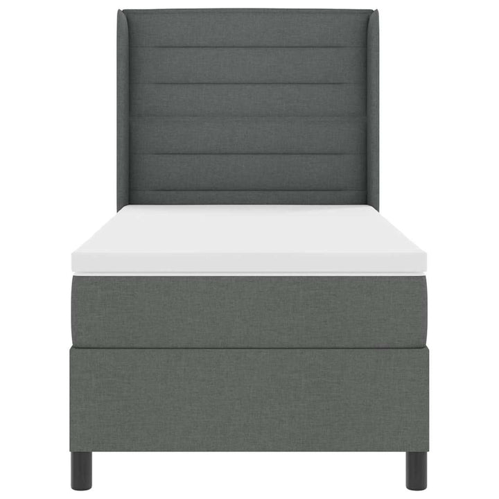 Box spring seng med madras Mørkegrå 200 x 80 cm Stof