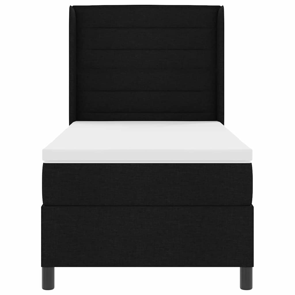 Box spring seng med madras med hovedgærde Sort 200 x 80 cm Stof