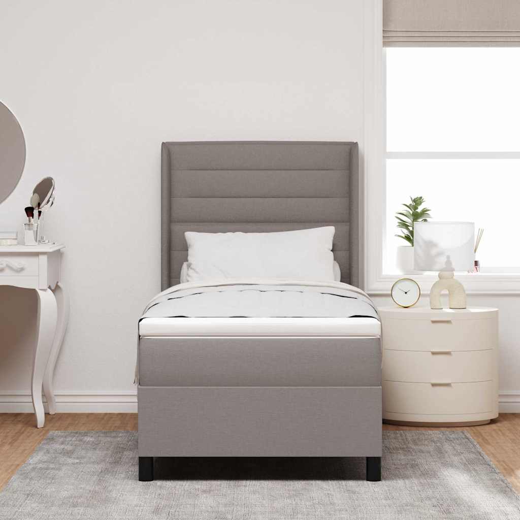 Box spring seng med pude Gråbrun 200 x 80 cm Stof