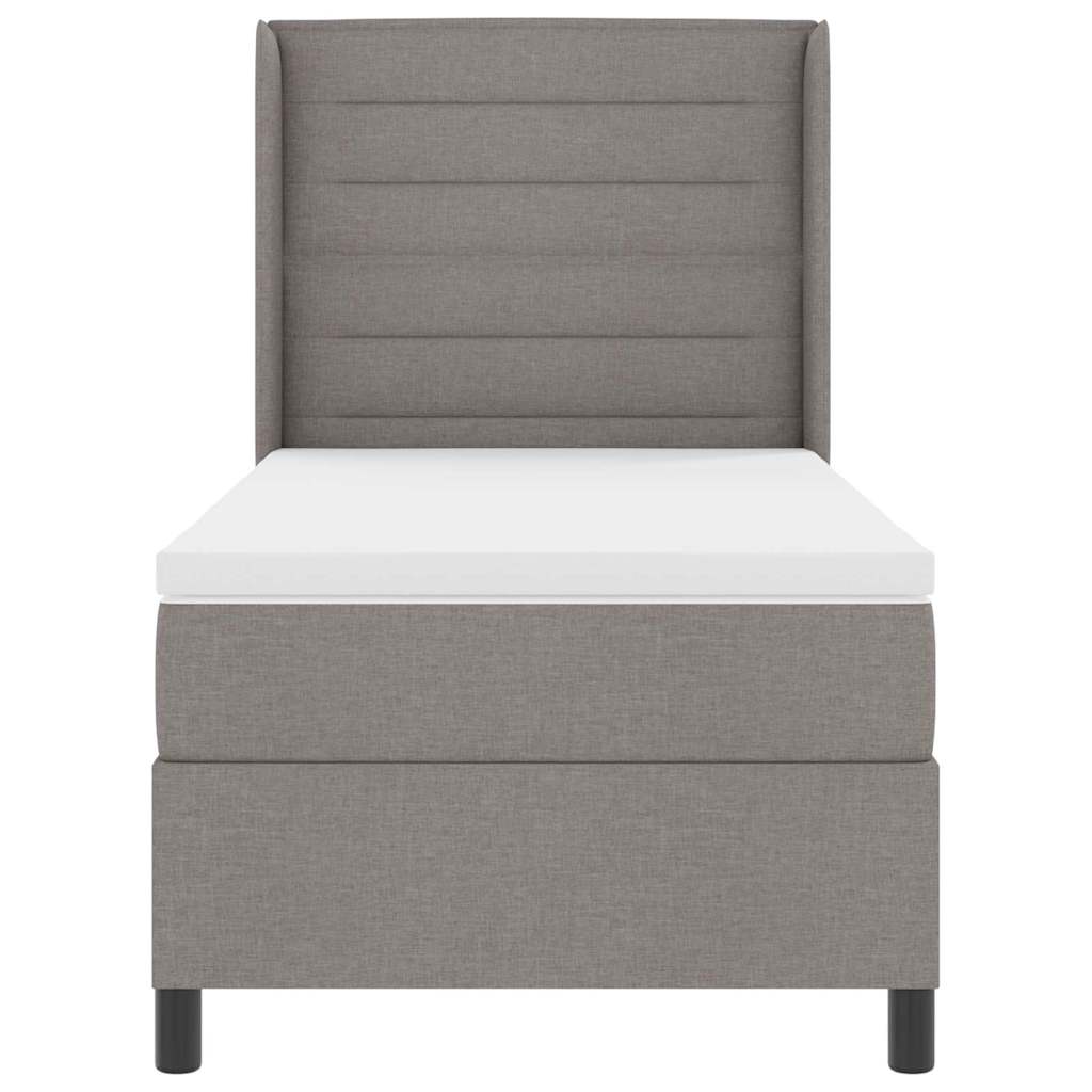 Box spring seng med pude Gråbrun 200 x 80 cm Stof