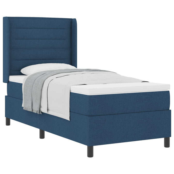 Box spring seng med madras med hovedgærde Blå 200 x 80 cm Stof