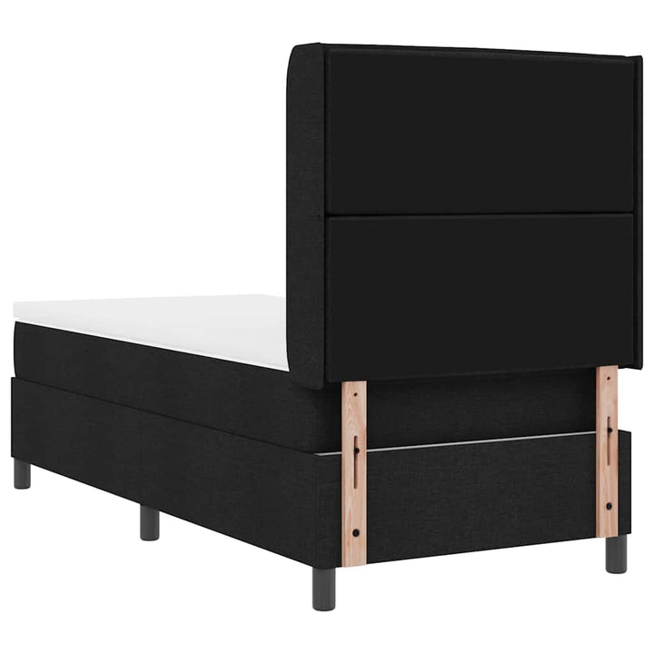 Box spring seng med madras med hovedgærde Sort 190 x 90 cm Stof