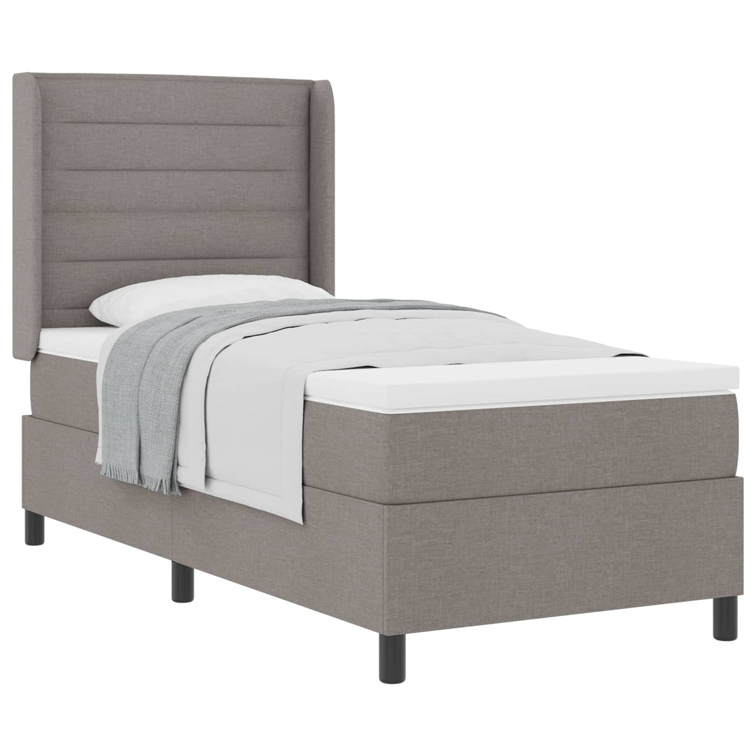 Box spring seng med pude Gråbrun 190 x 90 cm Stof